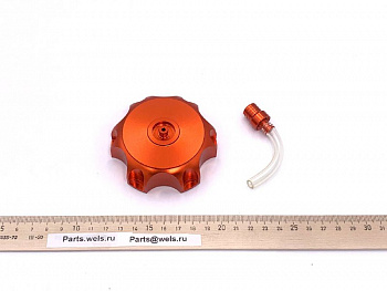 Пробка (крышка) бензобака CNC, с бензоклапаном, оранжевая (WW0449)