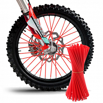 Накладки на спицы, Spoke Skins, красные, L=238, 35шт набор (WW0966)