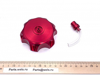 Пробка (крышка) бензобака CNC, с бензоклапаном, красная (WW0448)
